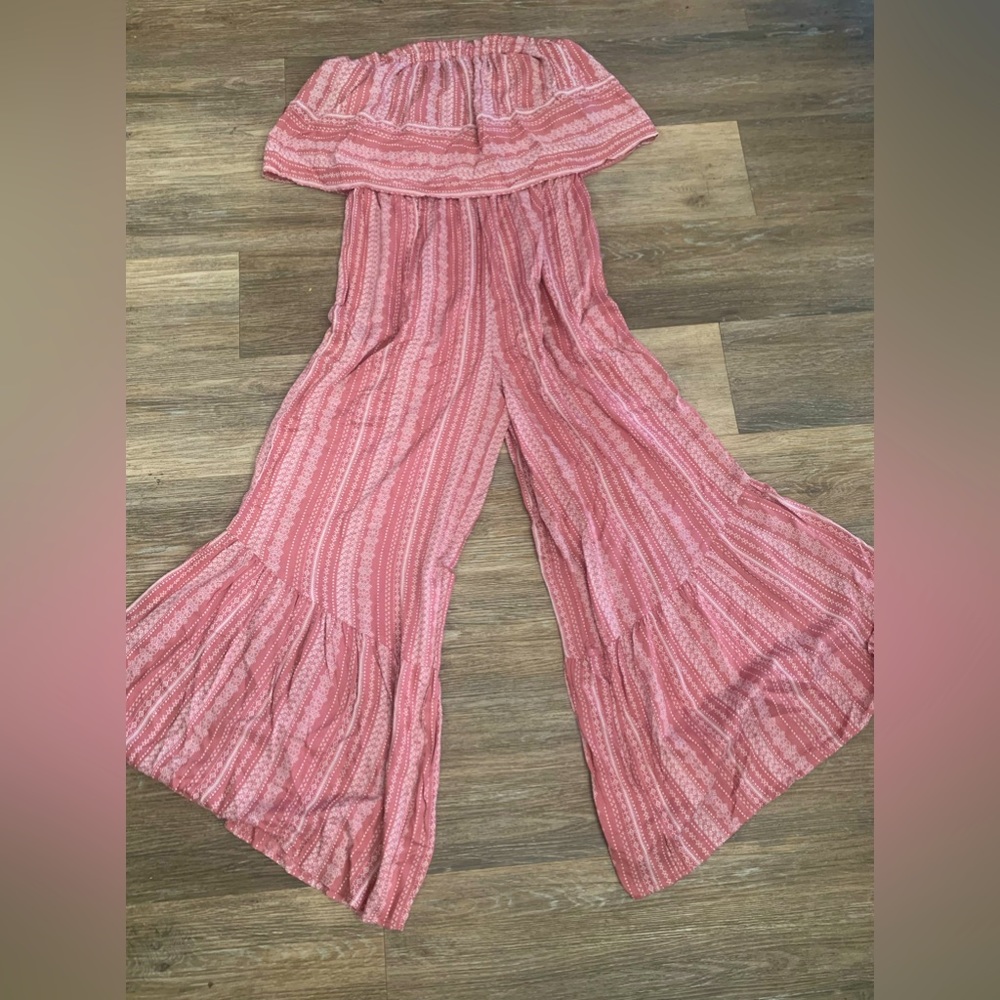 New with tags beautiful blush colored strapless jumpsuit